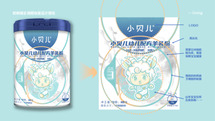 守護(hù)童真，營養(yǎng)新生 原創(chuàng)手繪插畫風(fēng)格嬰幼兒羊乳粉包裝設(shè)計新篇